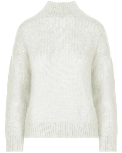 Bomboogie Maglia tricot misto mohair - Bianco
