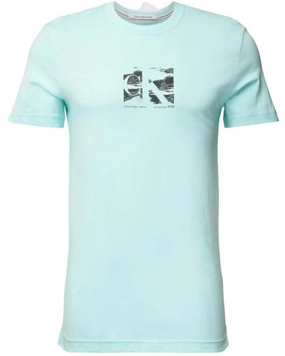 Calvin Klein T-shirt small box logo tee - Blu