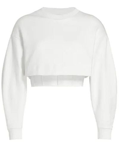 Alexander McQueen Gekürzter korsett sweatshirt - Weiß
