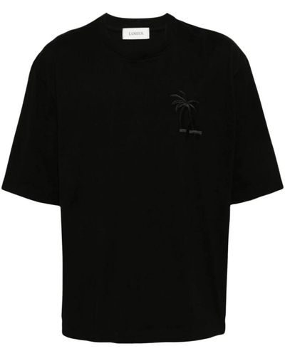 Laneus Casual jersey t-shirt für männer - Schwarz