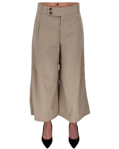 Closed Wide Trousers - Natural