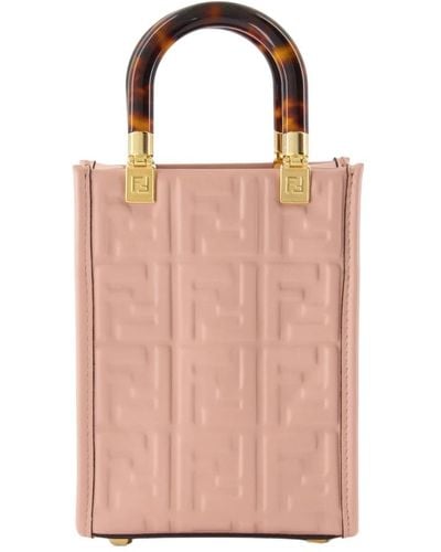 Fendi Geprägte ledertasche - Pink