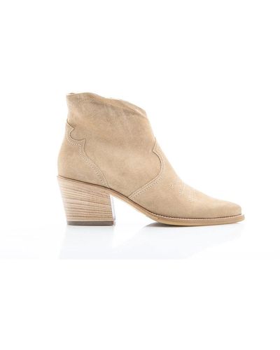 Paul Green Taupe suede city-western stiefelette - Natur