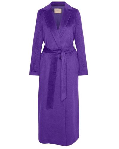 Twin Set Belted Coats - Purple