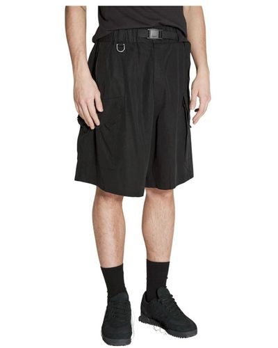 Y-3 Cargo bermuda shorts mit reißverschlusstaschen - Schwarz