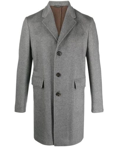 Colombo Single-Breasted Coats - Grey