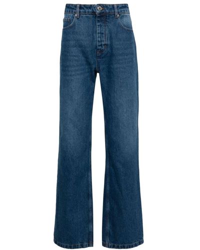 Ami Paris Blaue denim jeans mit signatur-motiv