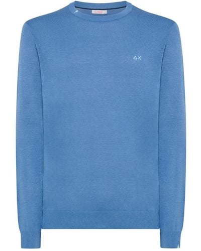 Sun 68 Round-Neck Knitwear - Blue