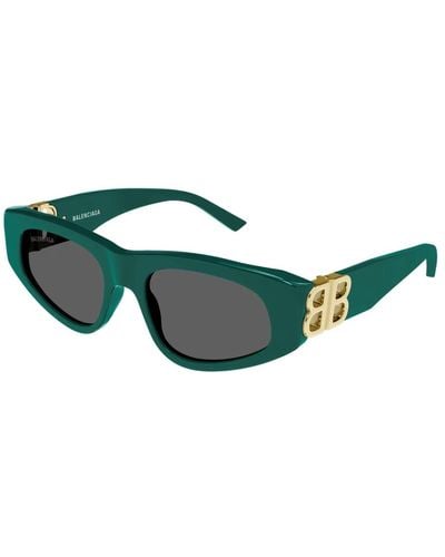 Balenciaga Katzenaugen sonnenbrille - mutiger stil - Grün