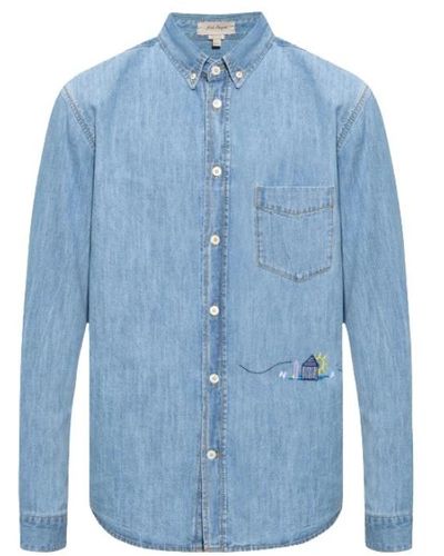 Nick Fouquet Besticktes jeanshemd - Blau