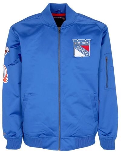 Mitchell & Ness Nhl leichte satin bomberjacke blau