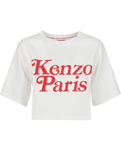 KENZO Boxy t-shirt in blanc casse - Weiß
