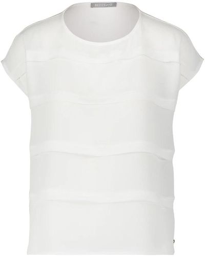 BETTY&CO Casual shirt mit webbesatz - Weiß
