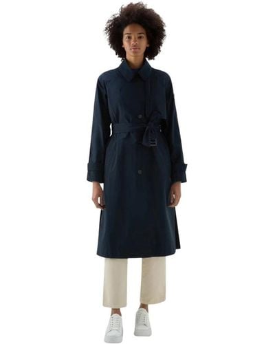 Woolrich Trench Coats - Blue