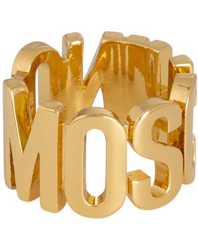 Moschino Anillo logo sencillo - Metálico