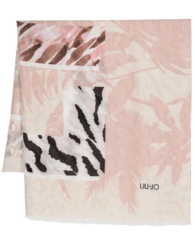 Liu Jo Blumen leopardenmuster rosa schal - Pink