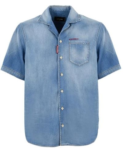 DSquared² Short Sleeve Shirts - Blue