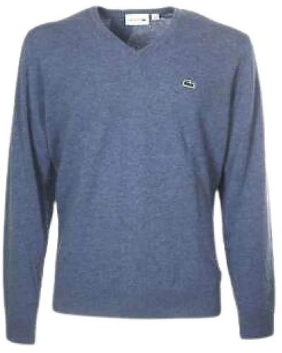 Lacoste Knitwear > v-neck knitwear - Bleu