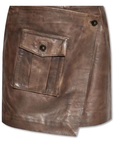 Birgitte Herskind Skirts > leather skirts - Marron