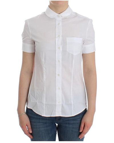 John Galliano Preciosa camisa blanca de algodón top - Blanco