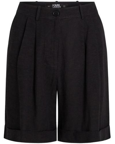 Karl Lagerfeld Schwarze leinen shorts
