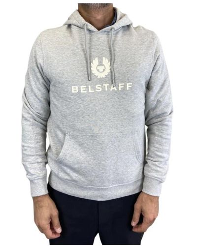 Belstaff Felpa con cappuccio grigia jersey - Grigio