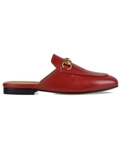 Gucci Pantofole princetown in pelle rossa - Rosso