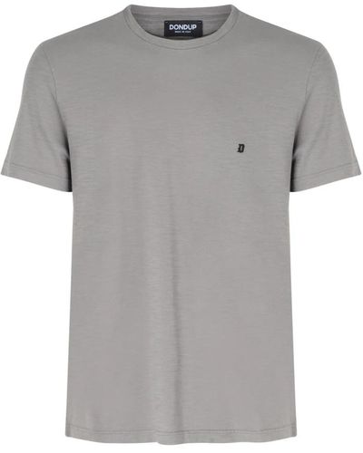 Dondup T-shirt fiammata grigio medio regular fit