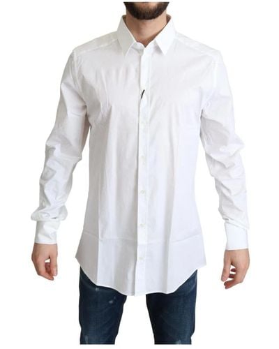 Dolce & Gabbana Elegant Cotton Stretch Dress Shirt - White