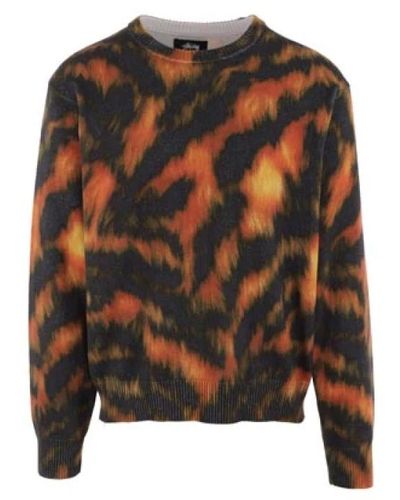 Stussy Fur print baumwollpullover - Schwarz