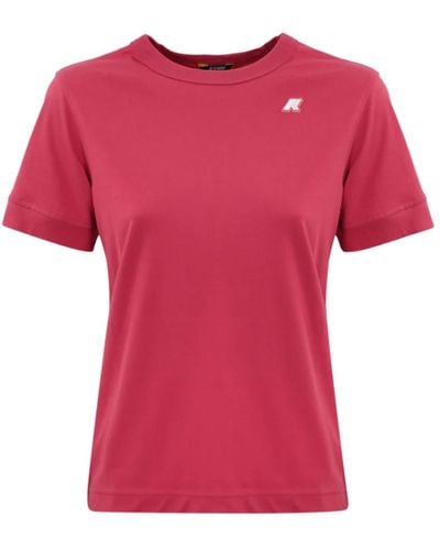 K-Way Baumwoll-t-shirt mit herz-logo - Pink