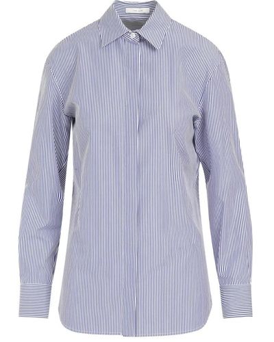 The Row Camisa derica blanco azul wbl