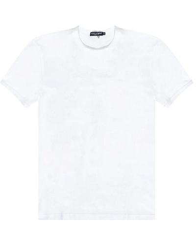 Dolce & Gabbana Weißes besticktes signature t-shirt