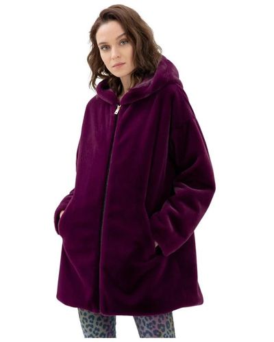 Fracomina Faux Fur & Shearling Jackets - Purple
