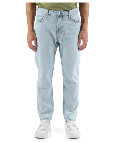 Calvin Klein Dad fit cropped jeans fünf taschen - Blau