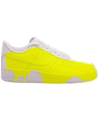 Nike Individuell gestaltete fluoreszierende weiße air force 1 - Gelb