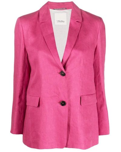 Max Mara Flamingo linen blazer - Pink