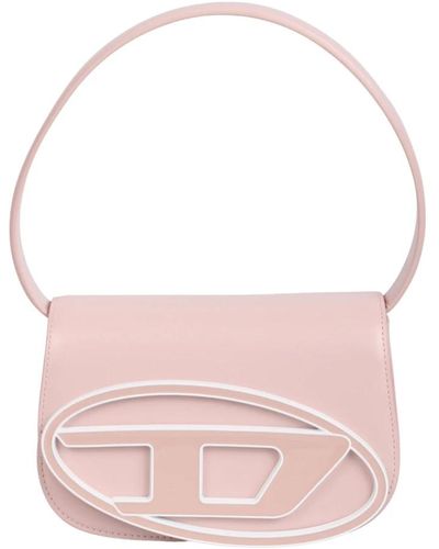 DIESEL Tasche mit logo-plakette und klappbarem griff - Pink