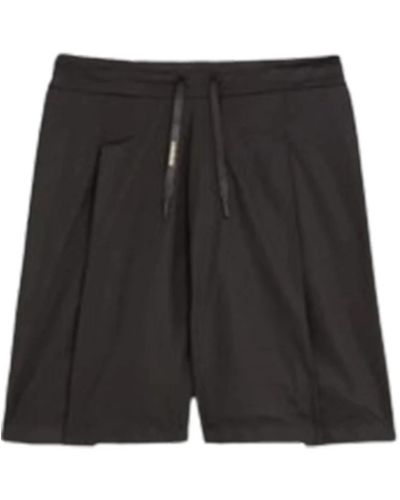 A PAPER KID Schwarze popeline bermuda shorts mit falten