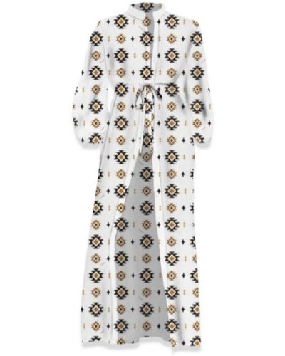 Mc2 Saint Barth Langes kleid mit muster für frauen - Weiß