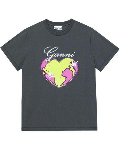 Ganni Bedrucktes t-shirt 490 - Grau