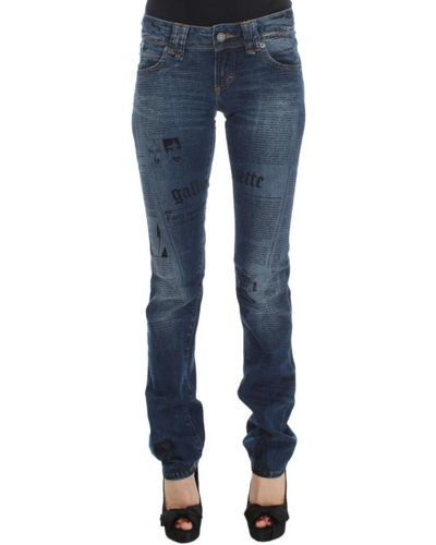 John Galliano Jeans slim fit bootcut lavaggio blu