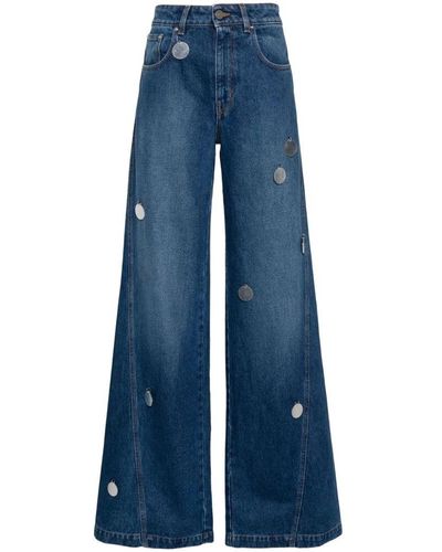 David Koma Jeans > wide jeans - Bleu
