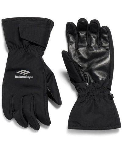 Balenciaga Ripstop handschuhe mit kontrastierenden einsätzen - Schwarz
