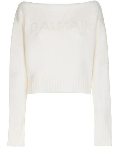 Balmain Round-Neck Knitwear - White