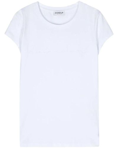 Dondup Einfaches weißes t-shirt,stylisches schwarzes t-shirt