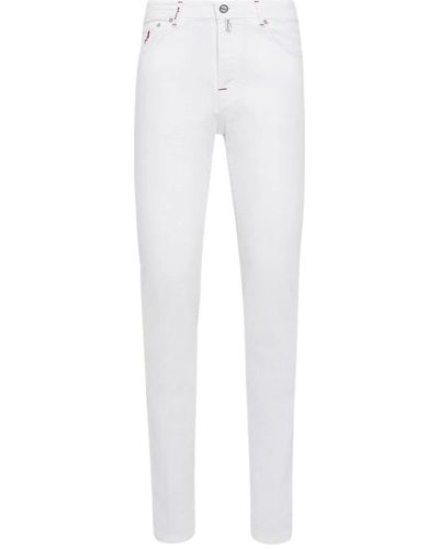 Kiton Weiße slim fit five pocket jeans
