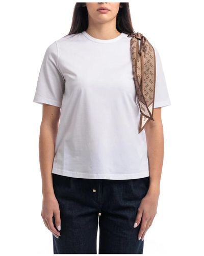 Herno T-shirt in cotone superfine stretch con sciarpa - Grigio
