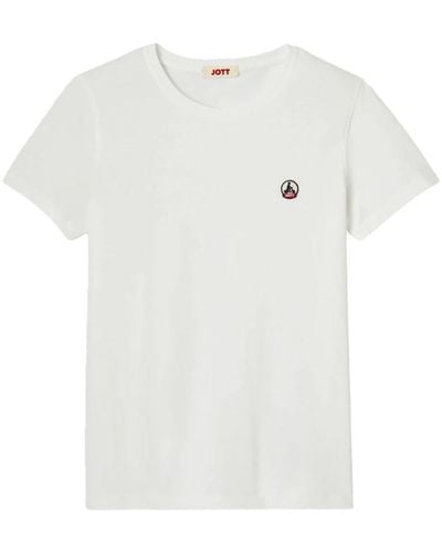 J.O.T.T Camiseta básica de algodón orgánico - rosas - Blanco
