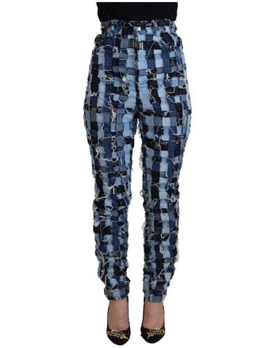 Dolce & Gabbana Jeans denim skinny patchwork - Blu